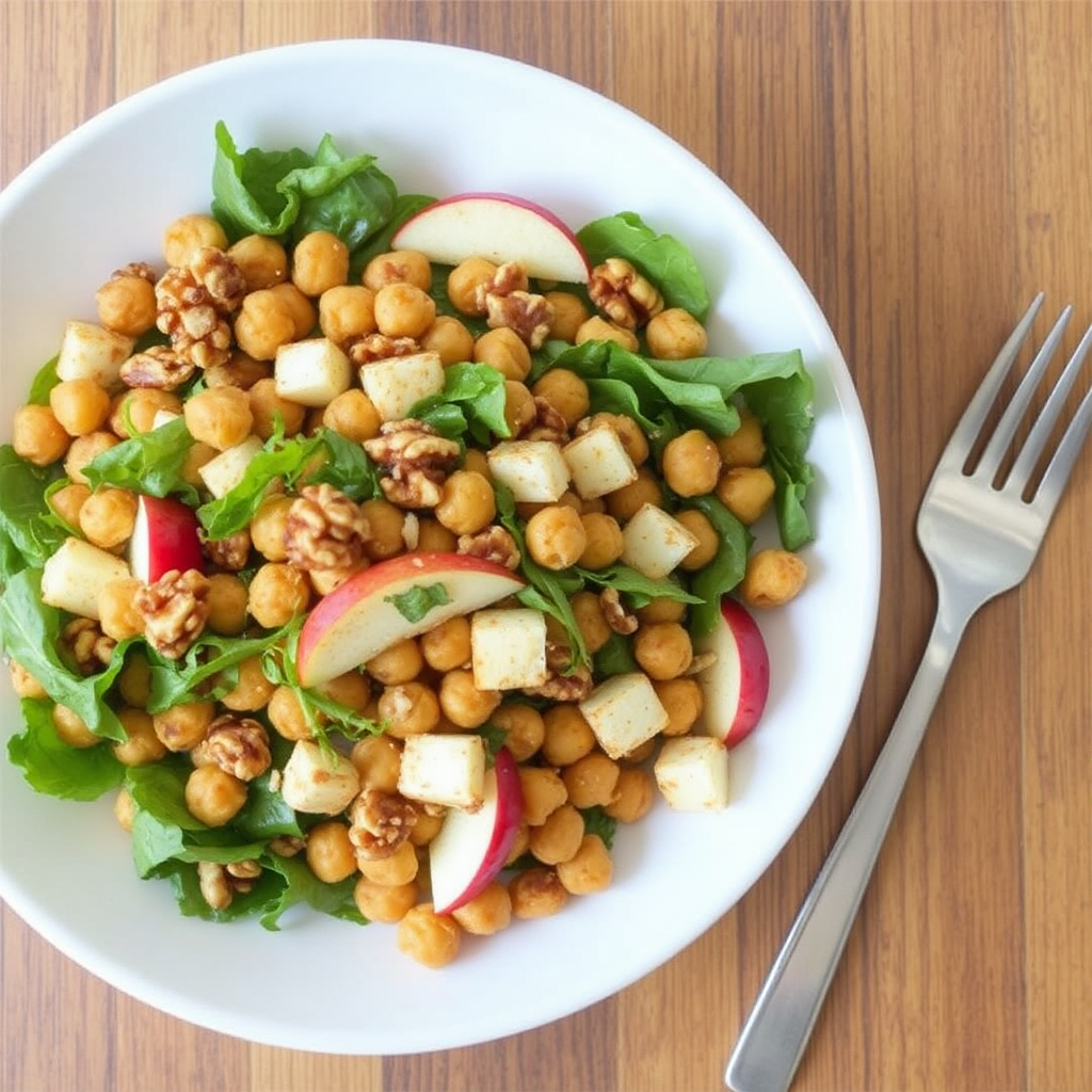 Spiced Chickpea and Apple Salad with Toasted Walnuts