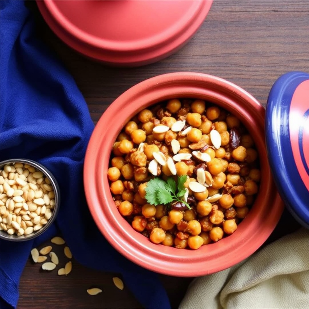 Spiced Chickpea & Apple Tagine with Toasted Almonds