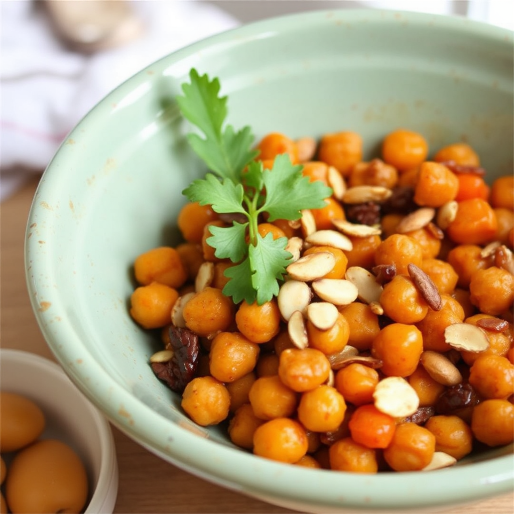 Spiced Chickpea & Apricot Tagine with Toasted Almonds