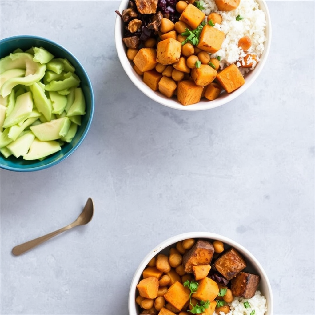 Spiced Chickpea & Coconut Curry Bowls with Roasted Sweet Potatoes