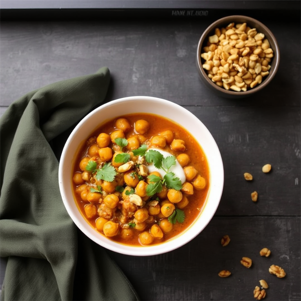 Spiced Chickpea & Coconut Curry with Toasted Walnuts