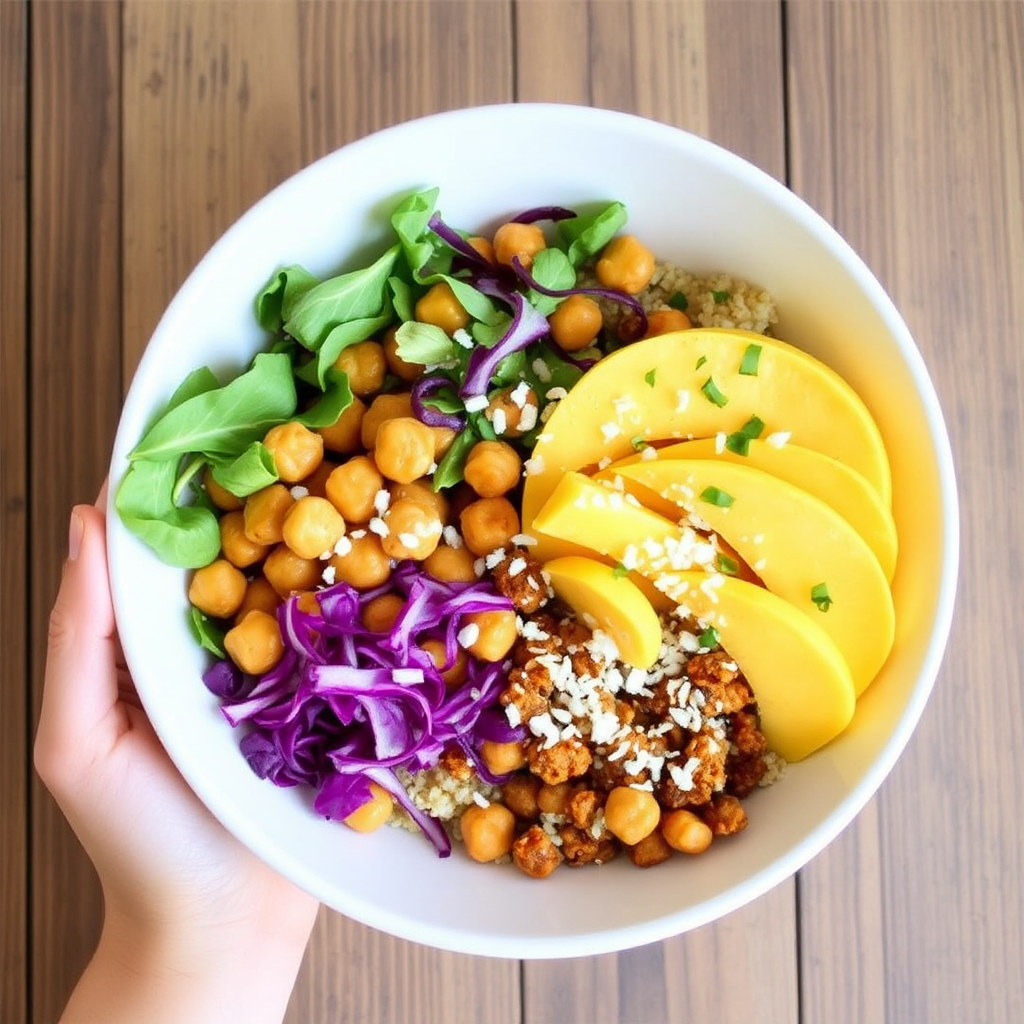 Spiced Chickpea and Mango Bowls with Toasted Coconut Quinoa