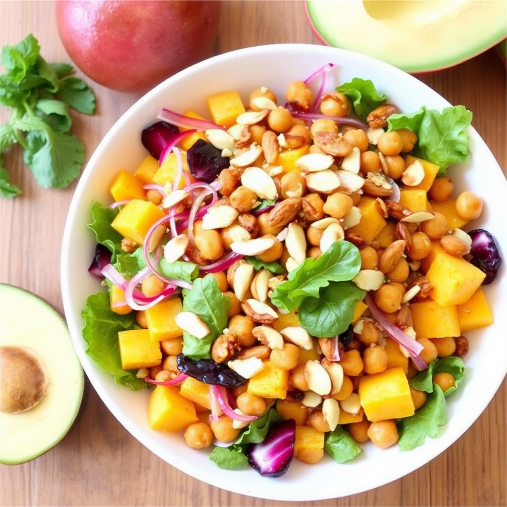 Spiced Chickpea & Mango Salad with Toasted Almonds