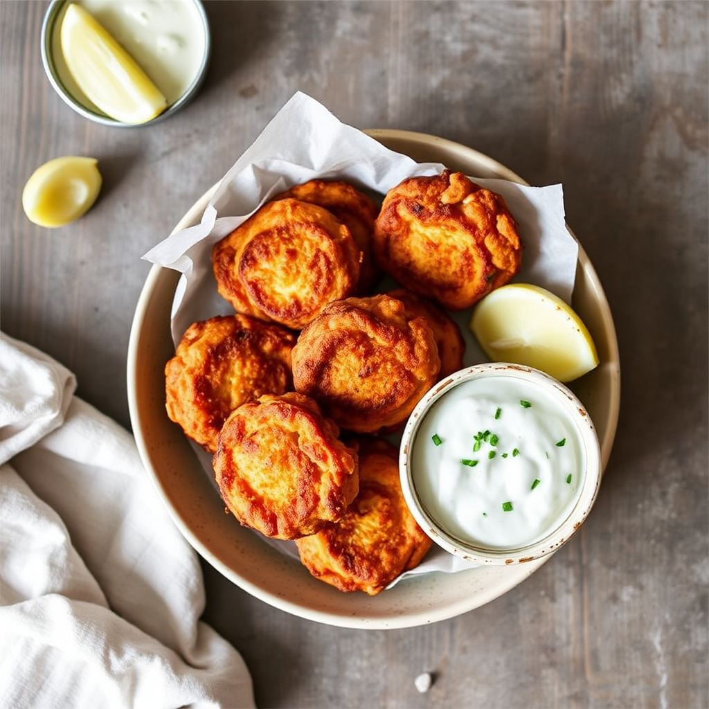 Spiced Chickpea and Sweet Potato Fritters with Cilantro Yogurt Dip