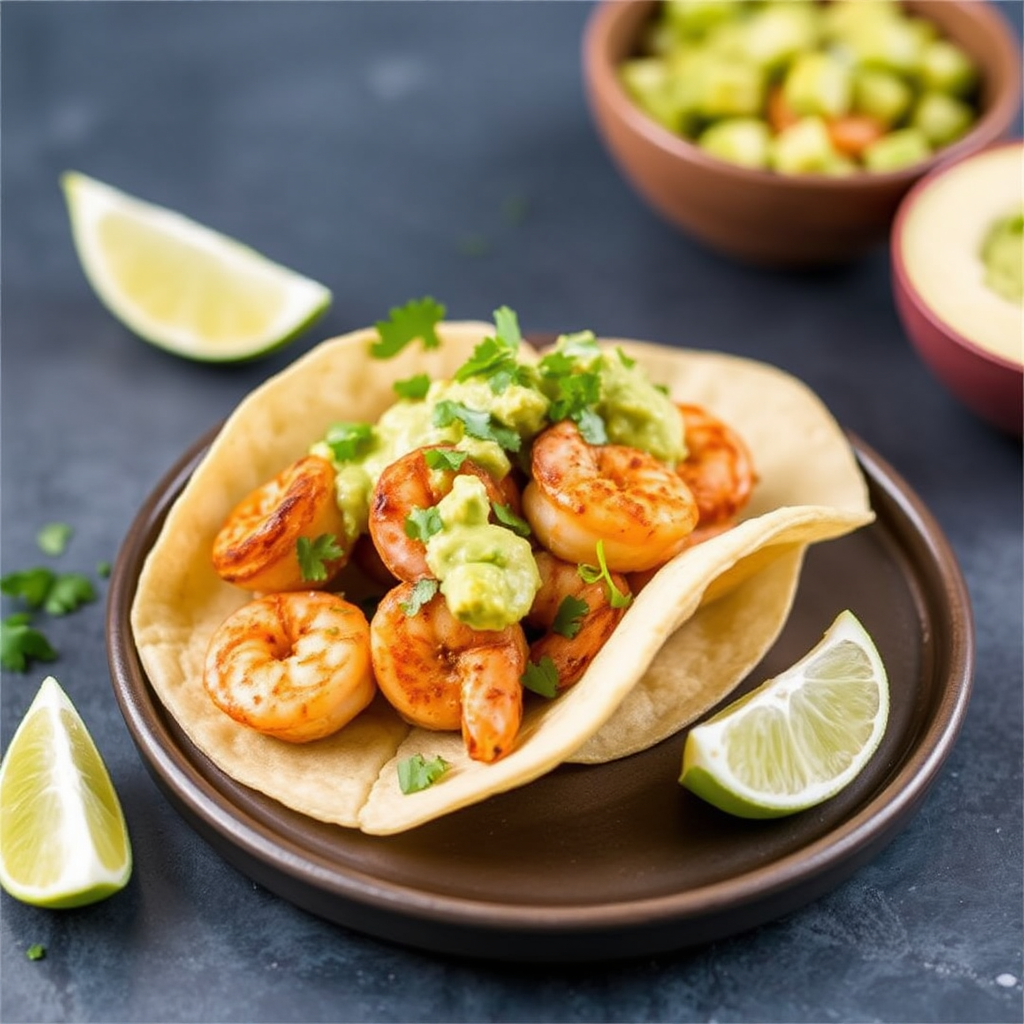 Spiced Citrus Shrimp Tacos with Creamy Avocado Salsa