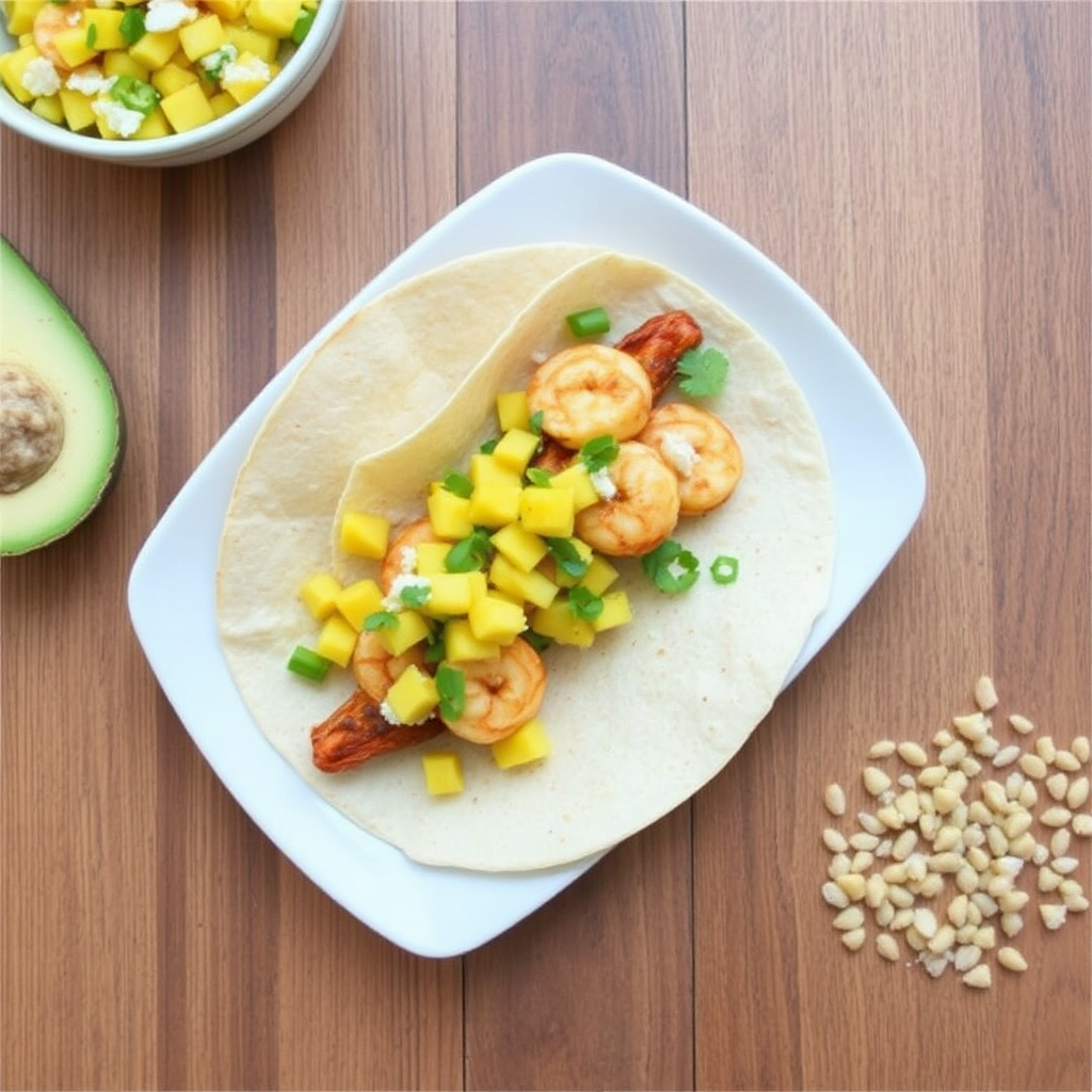 Spiced Coconut Shrimp Tacos with Mango Salsa