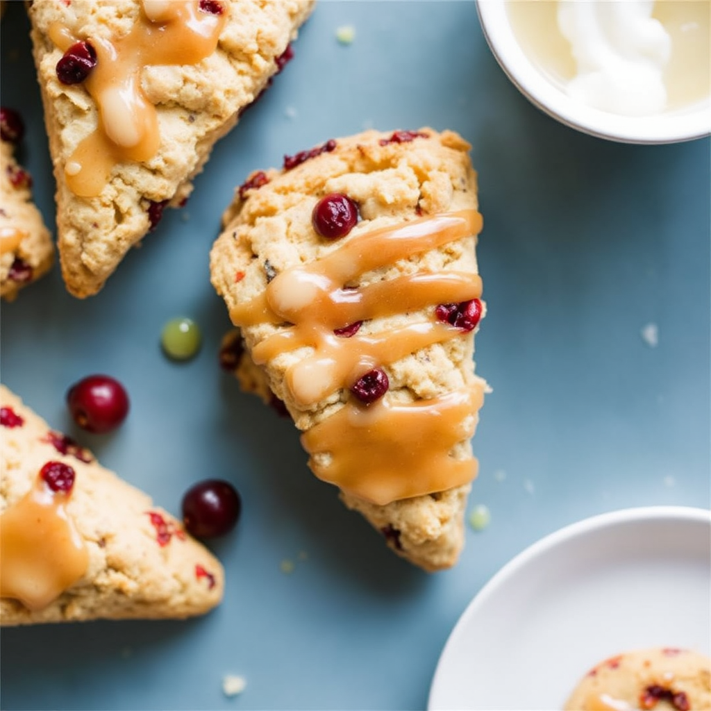 Spiced Cranberry Orange Scones with Brown Butter Glaze