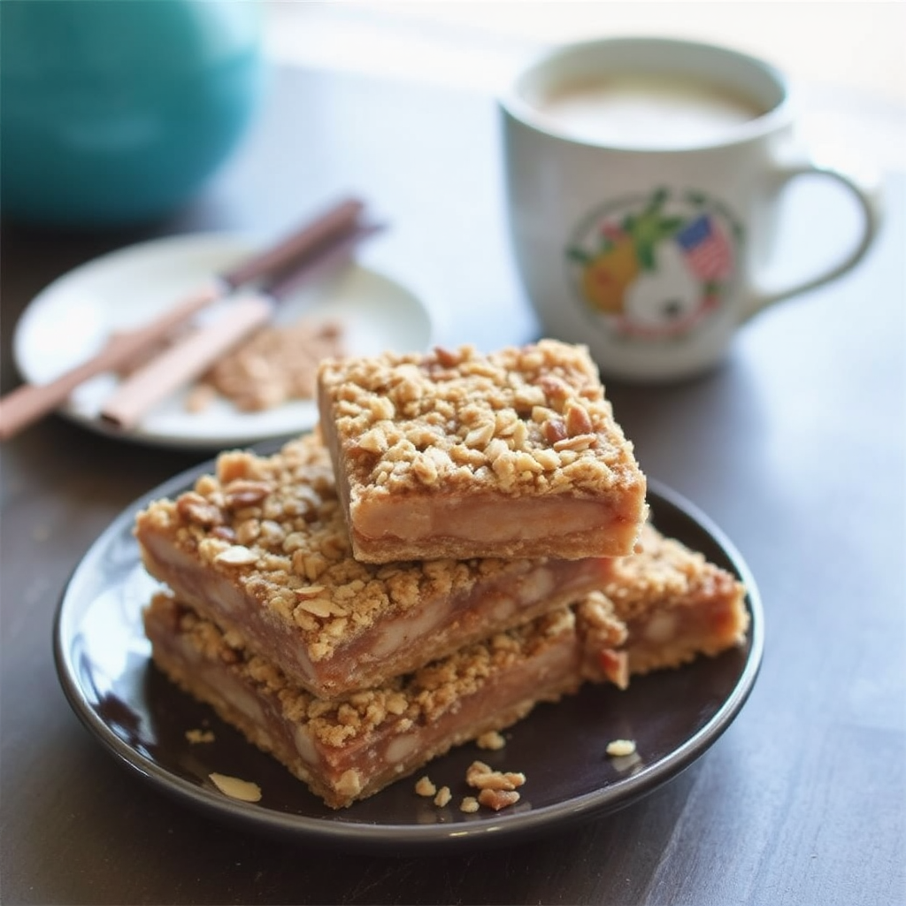 Spiced Pear and Almond Crumble Bars