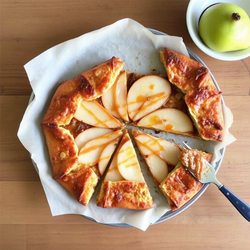 Spiced Pear and Cardamom Galette with Salted Honey Drizzle