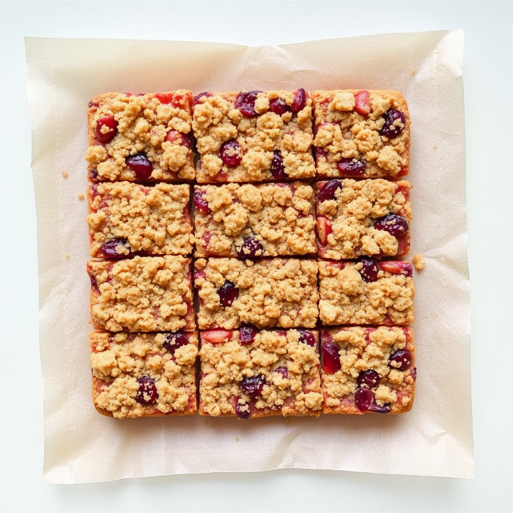 Spiced Pear and Cranberry Crumble Bars