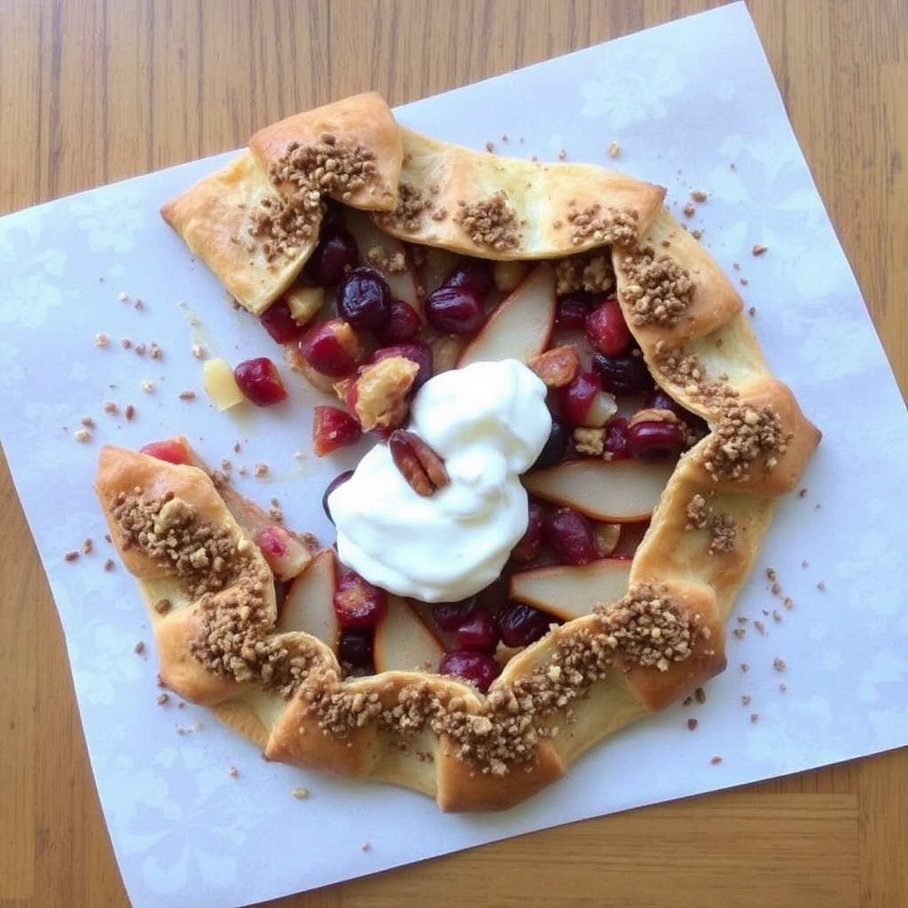 Spiced Pear and Cranberry Galette with Maple Pecan Streusel