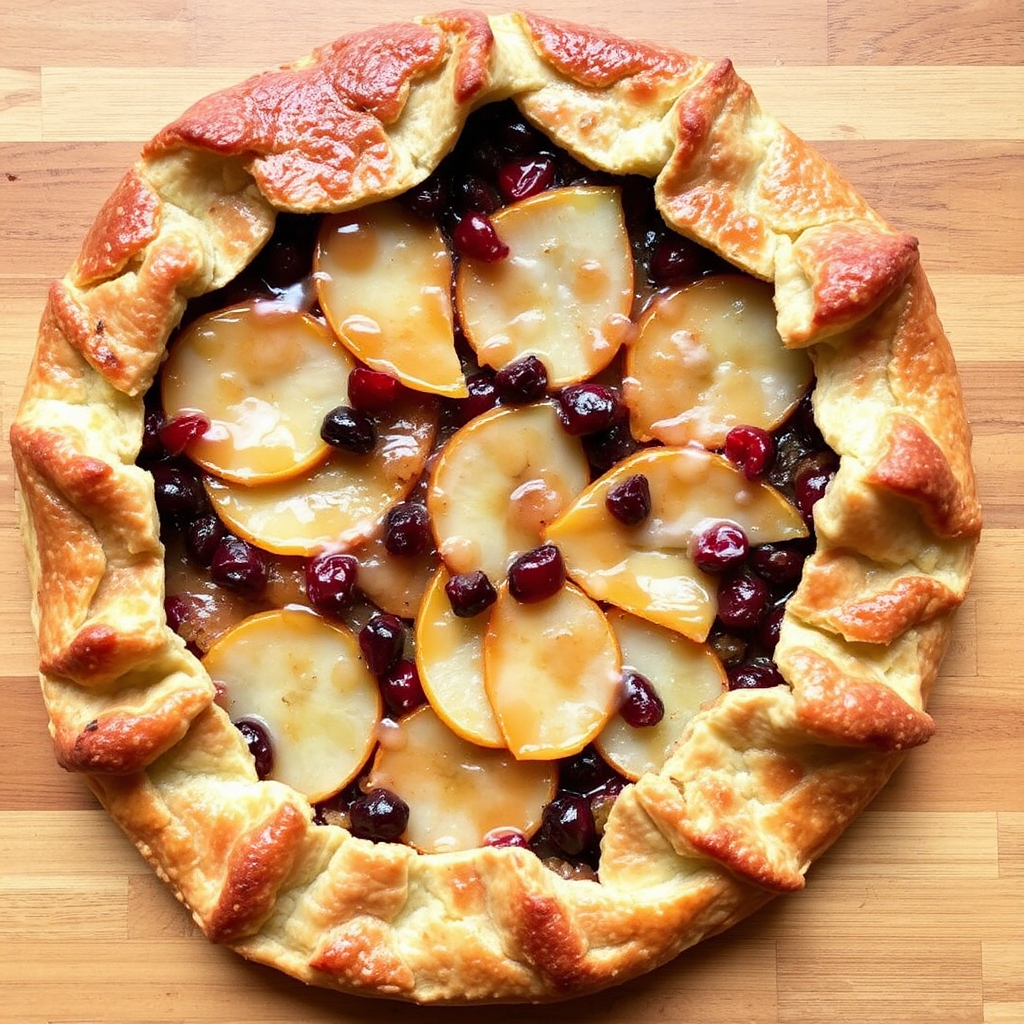 Spiced Pear and Cranberry Galette with Orange Cardamom Glaze