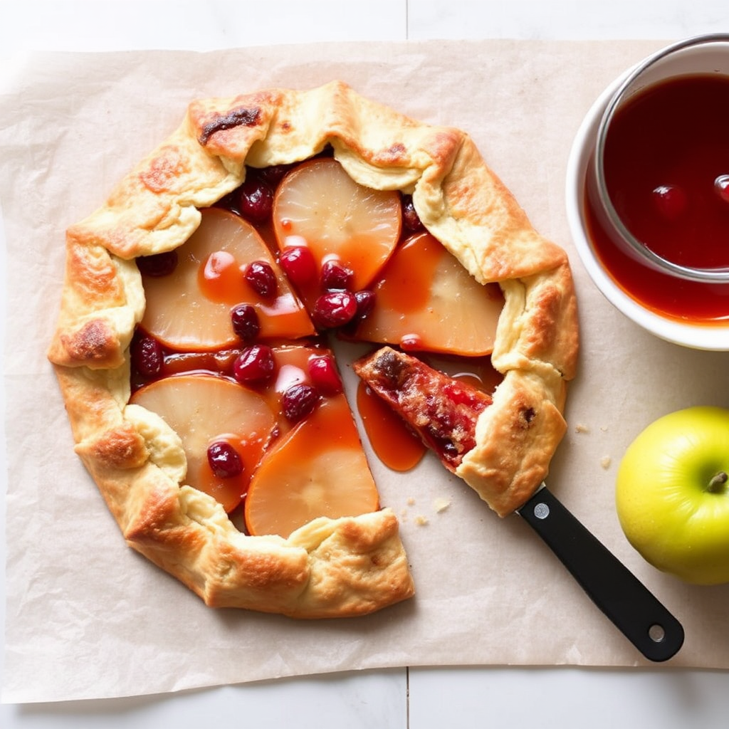 Spiced Pear and Cranberry Galette with Orange Glaze