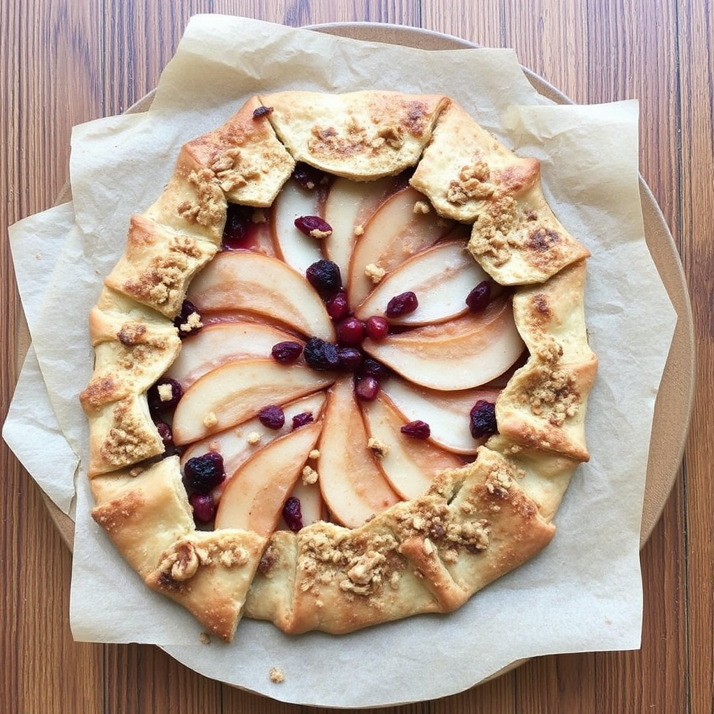 Spiced Pear and Cranberry Galette with Toasted Walnut Crumble