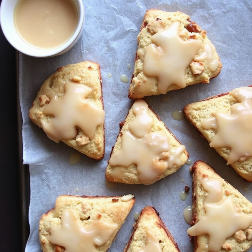 Spiced Pear and Ginger Scones with Cardamom Glaze