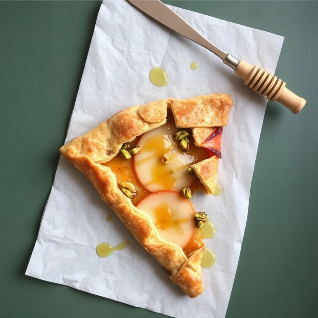 Spiced Pear and Pistachio Galette with Honey Drizzle