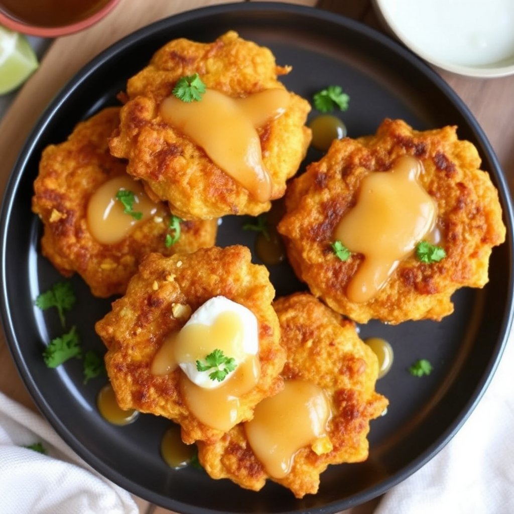 Spiced Pumpkin & Goat Cheese Fritters with Honey-Lime Glaze