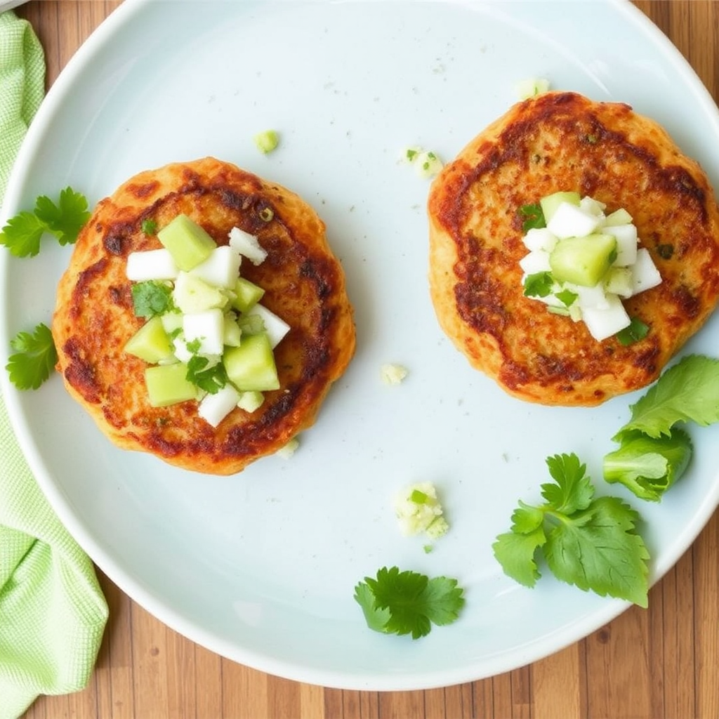 Spiced Salmon Patties with Coconut-Lime Salsa