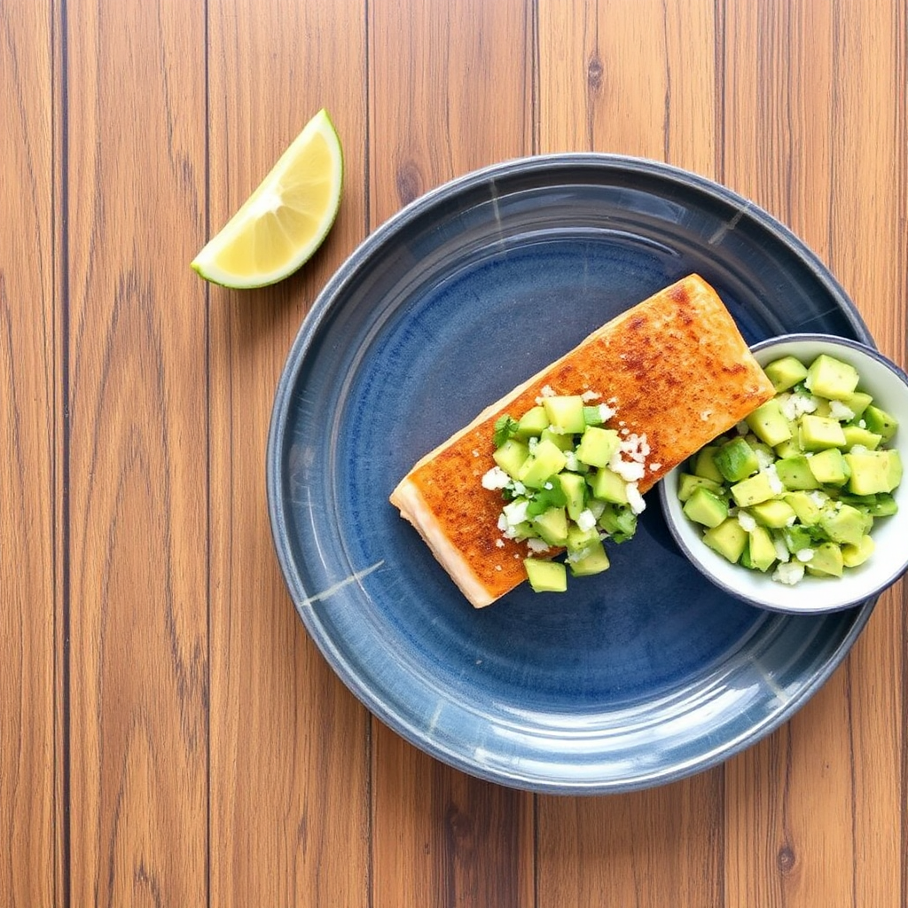 Spiced Salmon with Coconut-Avocado Salsa