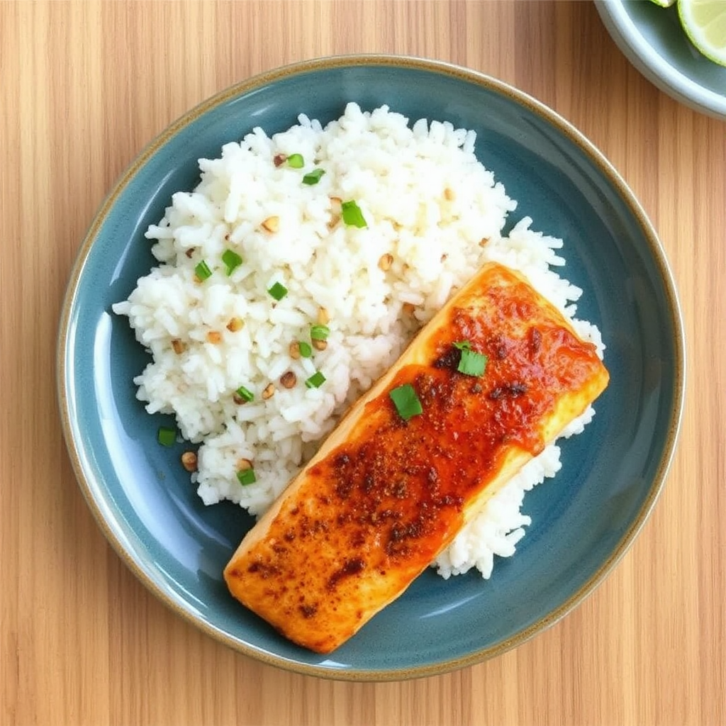 Spiced Salmon with Coconut-Lime Rice