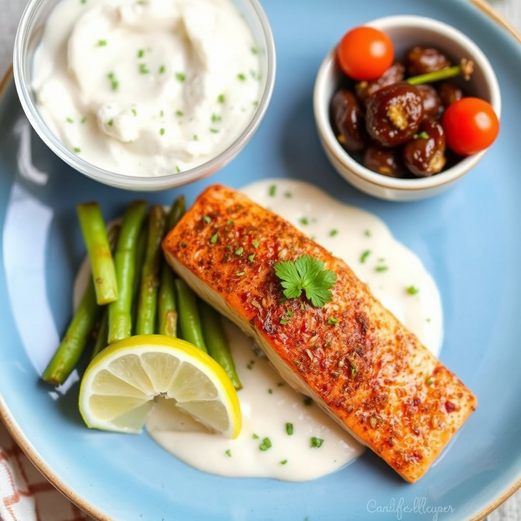 Spiced Salmon with Creamy Coconut-Lime Sauce