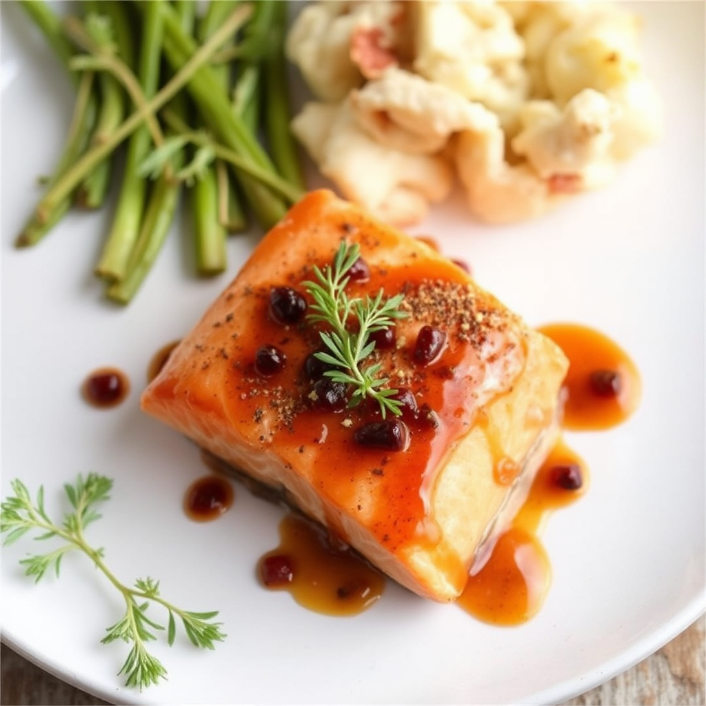 Spiced Salmon with Roasted Carrot & Ginger Glaze