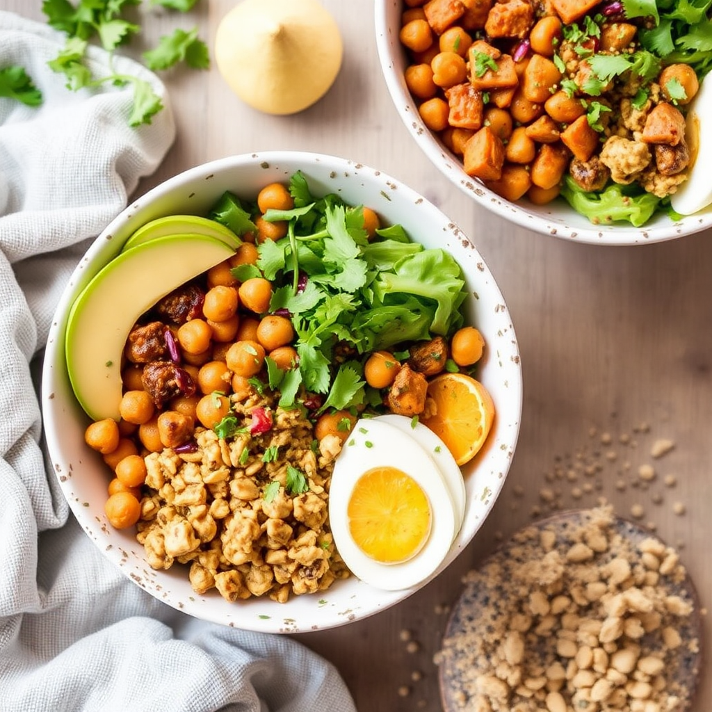 Spiced Sweet Potato & Chickpea Buddha Bowls