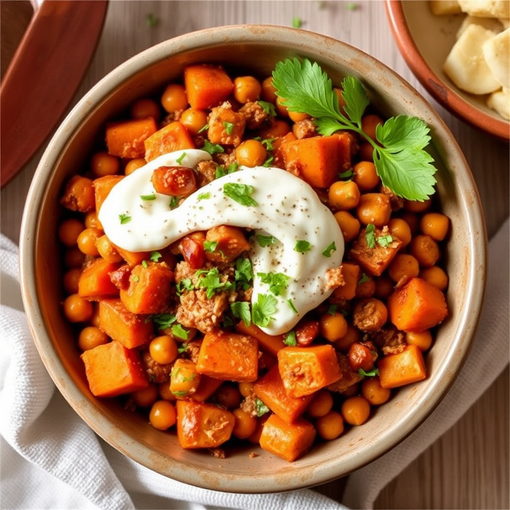 Spiced Sweet Potato & Chickpea Tagine