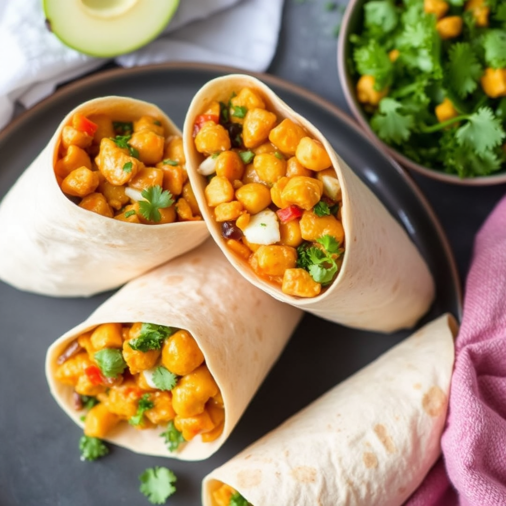 Spicy Chickpea & Coconut Curry Wraps