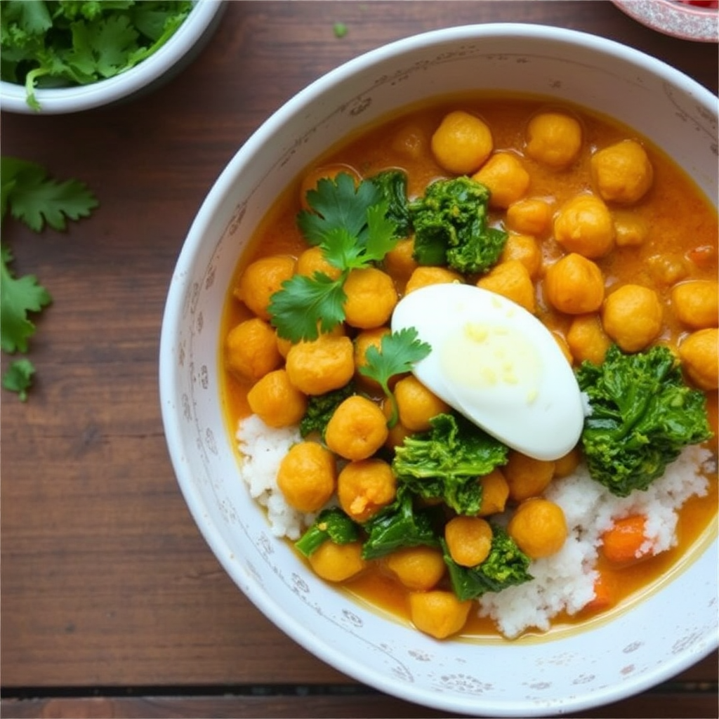 Spicy Coconut Chickpea & Kale Curry