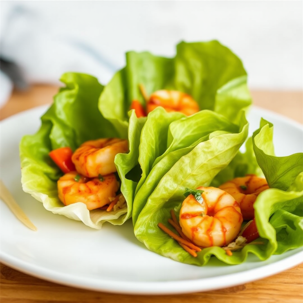 Spicy Coconut Shrimp Lettuce Wraps