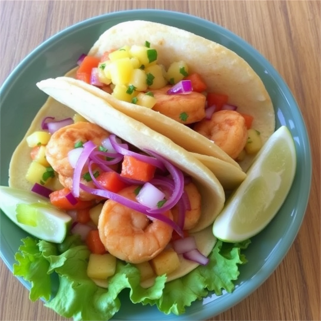 Spicy Coconut Shrimp Tacos with Pineapple Salsa