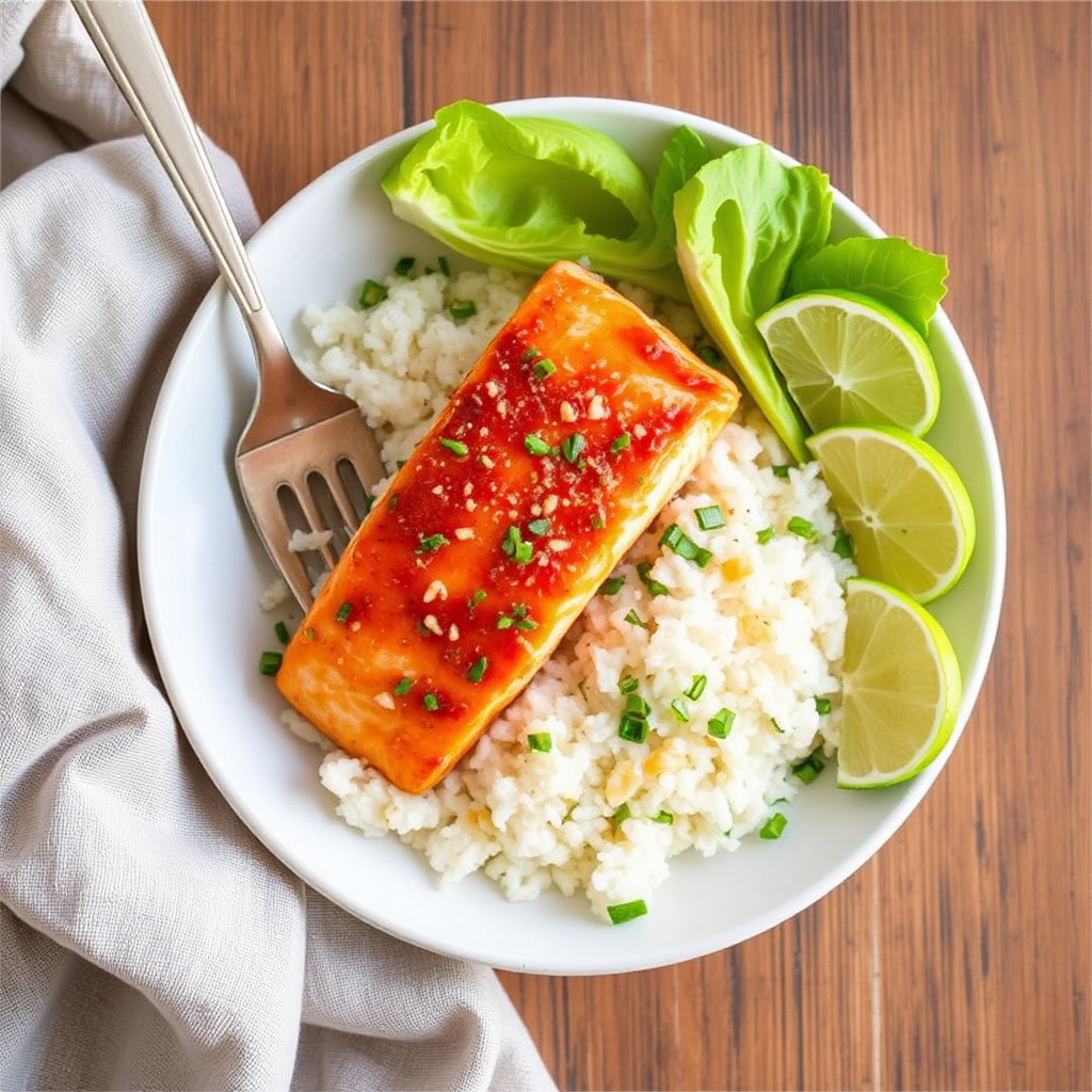 Spicy Ginger Salmon with Coconut-Lime Rice