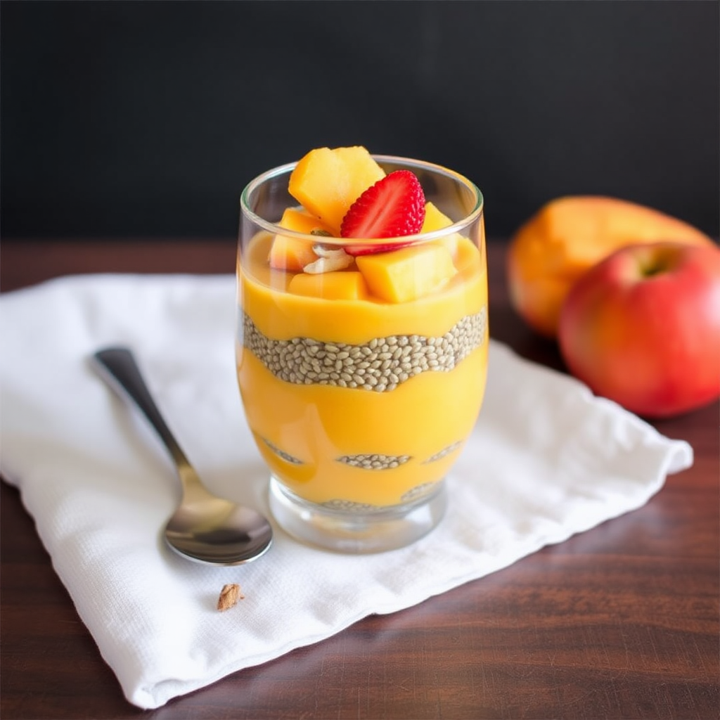 Spicy Mango Chia Seed Pudding Parfait