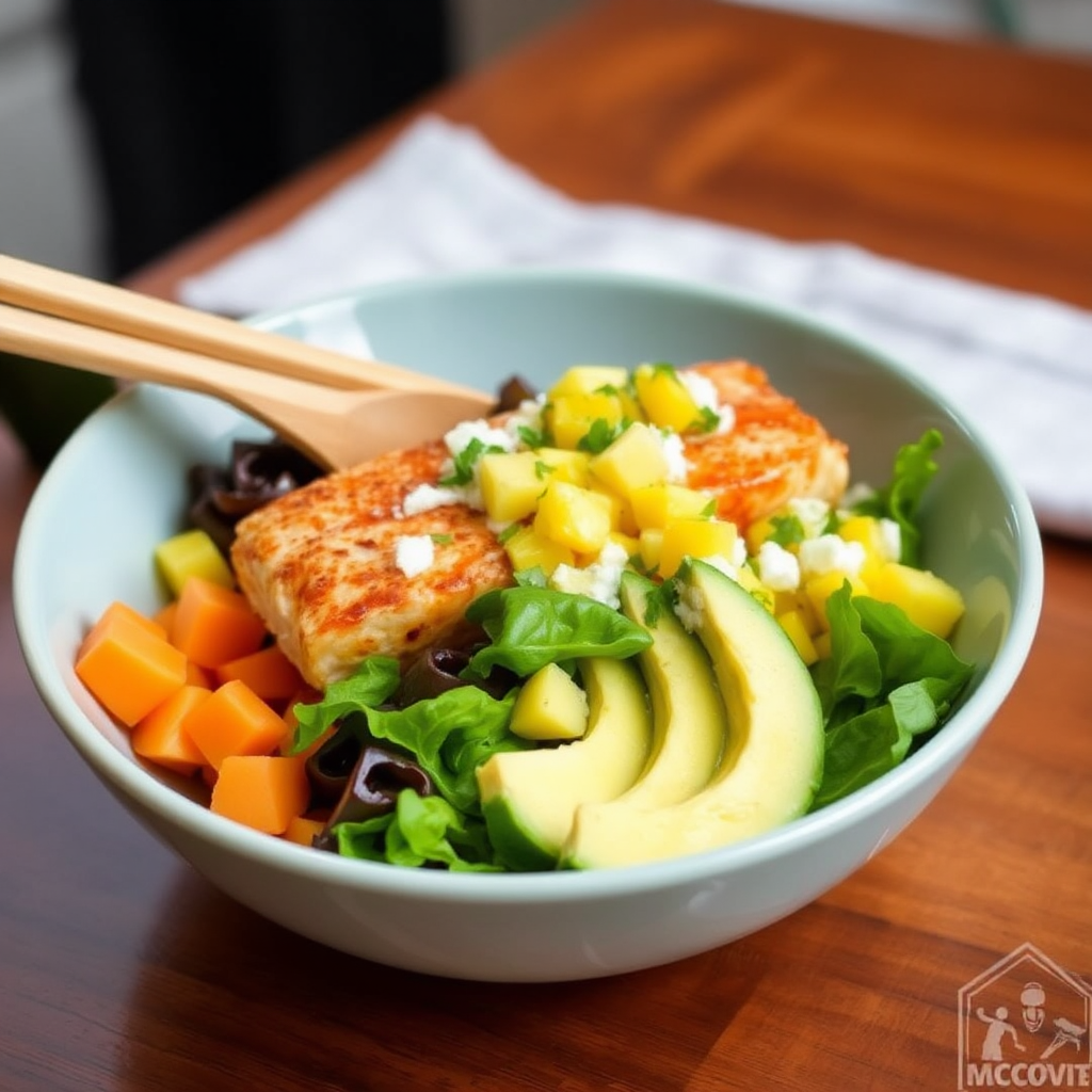 Spicy Salmon Bowls with Coconut Mango Salsa