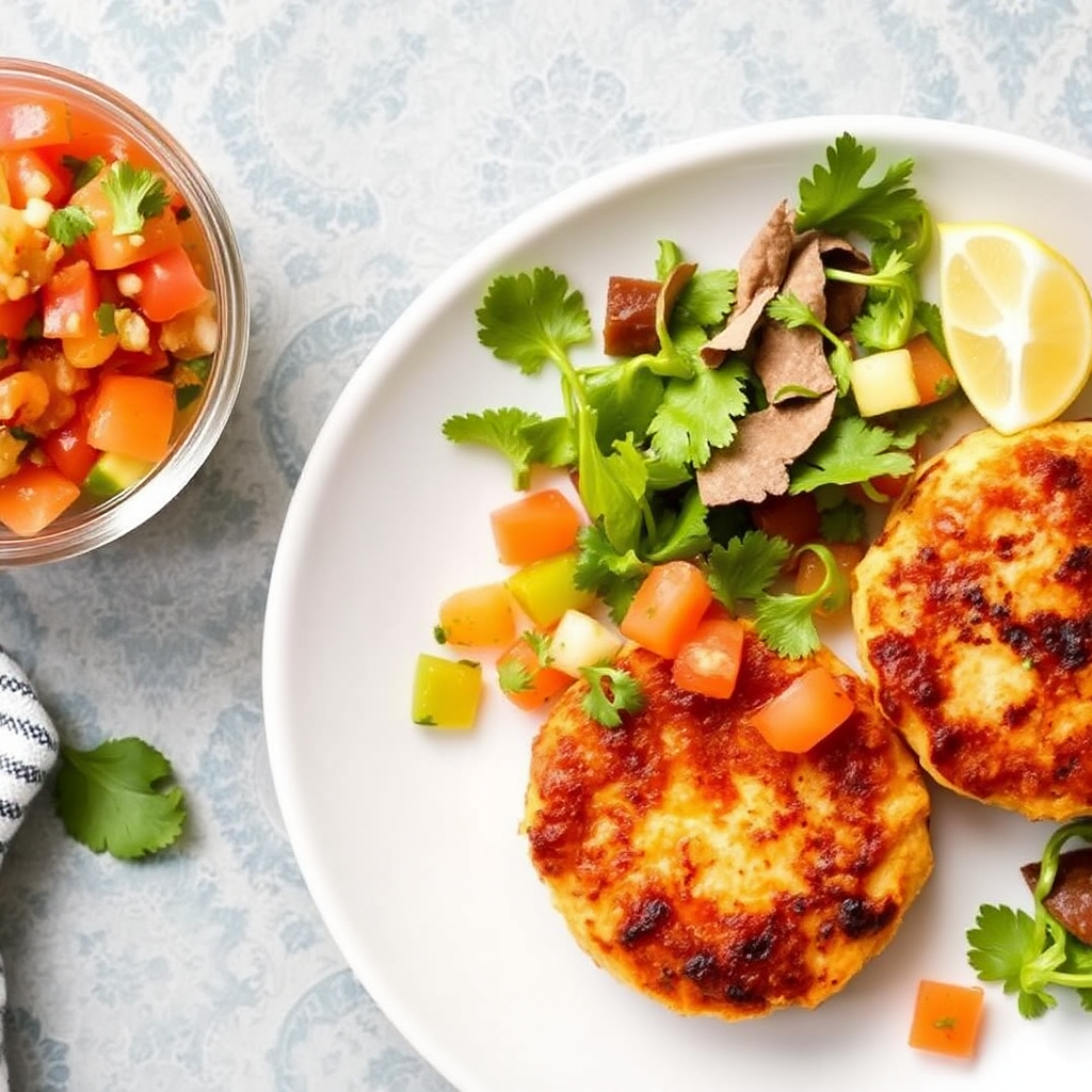 Spicy Salmon Patties with Citrus-Ginger Salsa