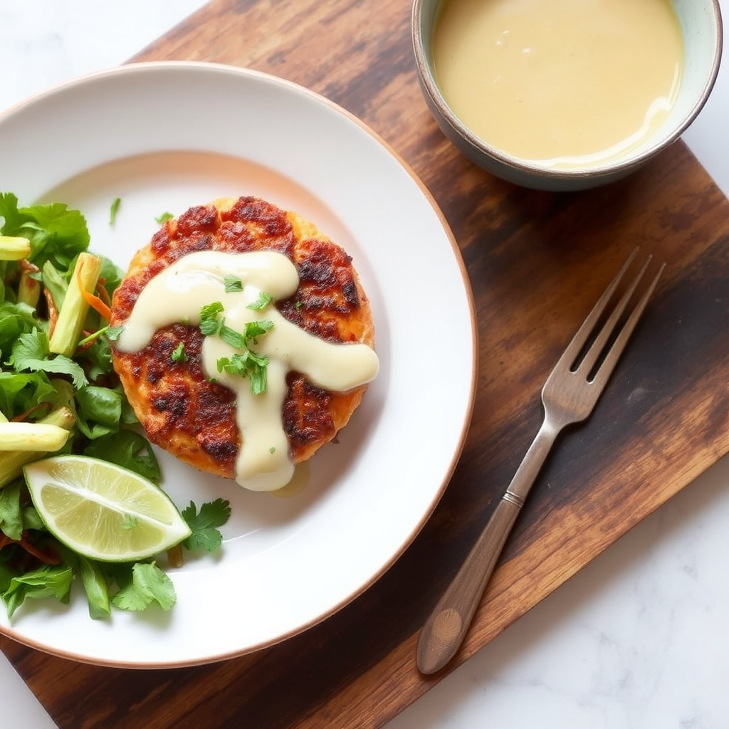 Spicy Salmon Patties with Coconut Lime Glaze