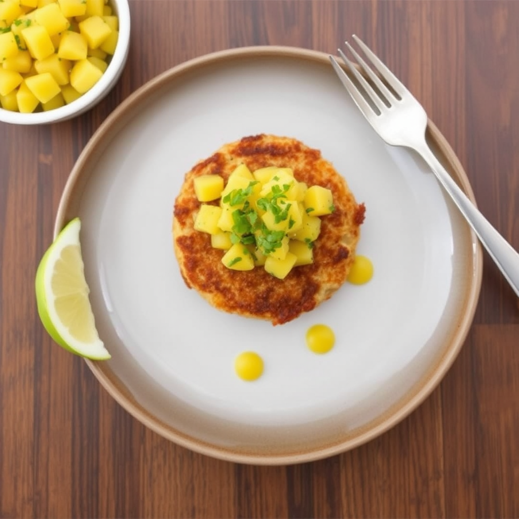 Spicy Salmon Patties with Mango Salsa