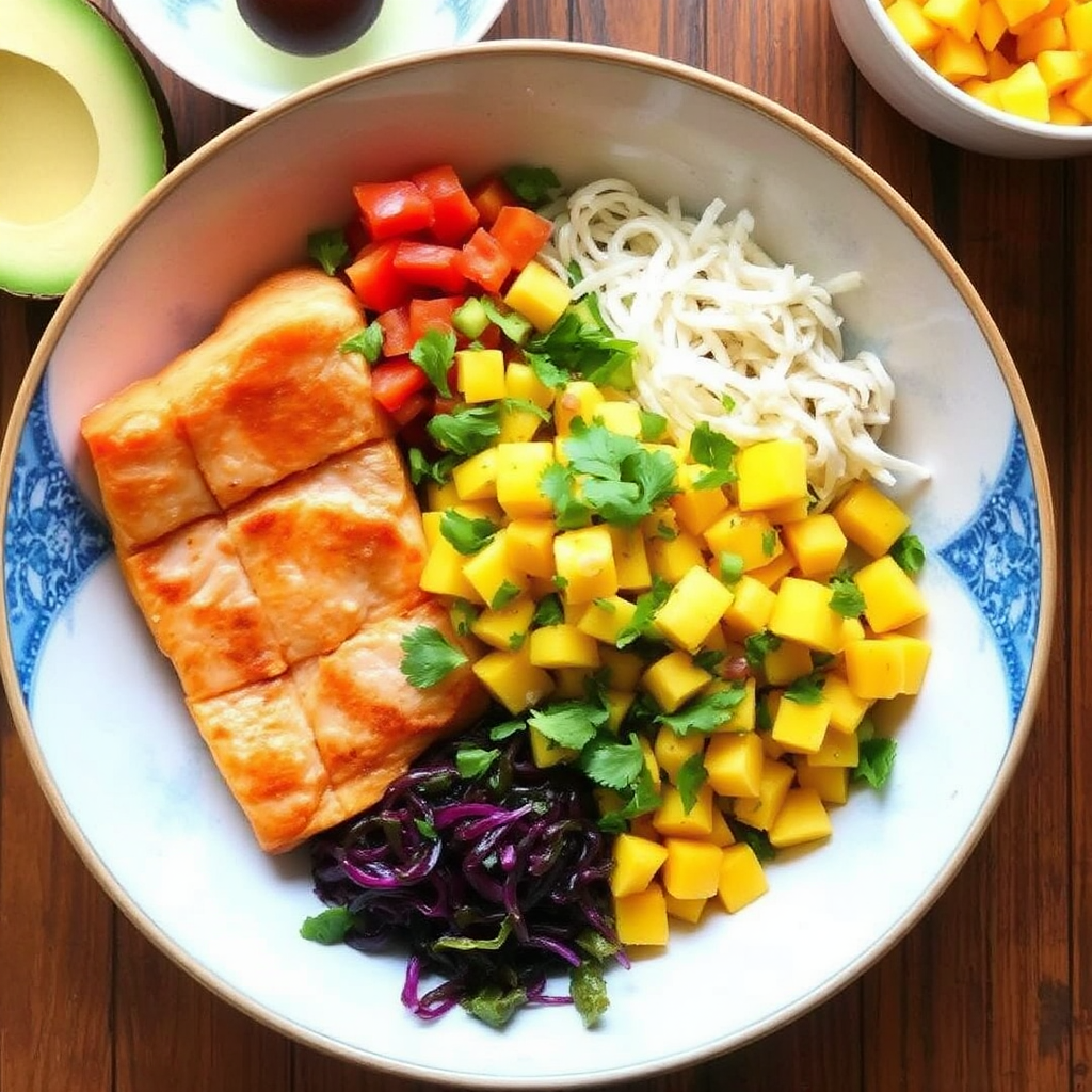 Spicy Salmon & Mango Salsa Bowls