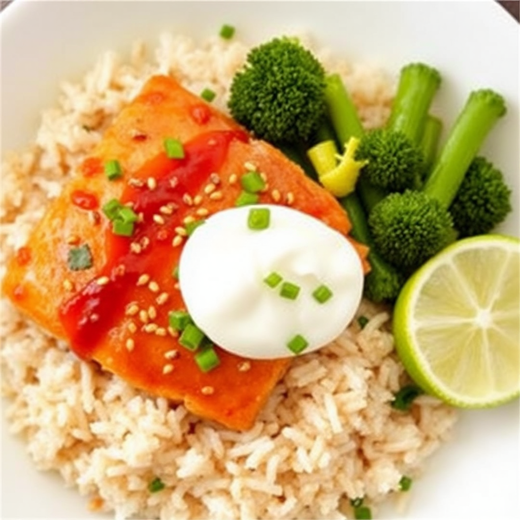 Spicy Sesame Salmon with Coconut Lime Rice