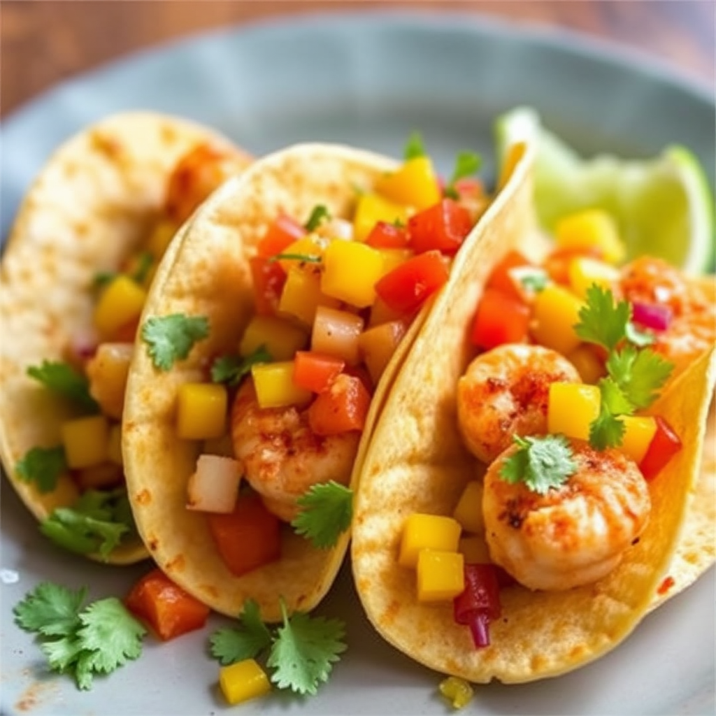 Spicy Shrimp Tacos with Mango Salsa