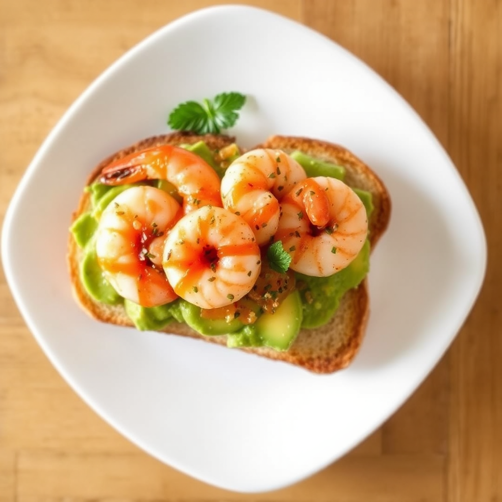 Spicy Shrimp & Avocado Toast with a Citrus Zing