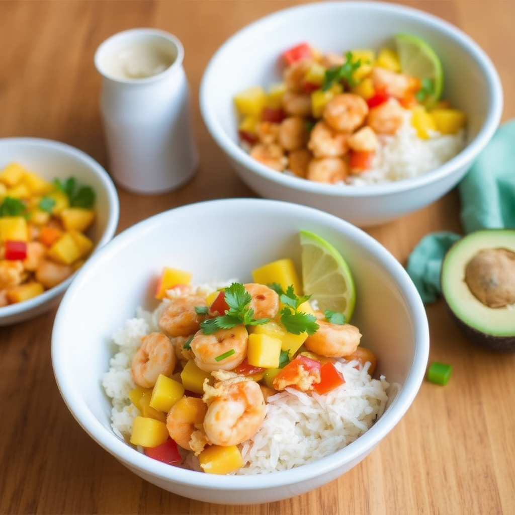 Spicy Shrimp & Mango Salsa Bowls