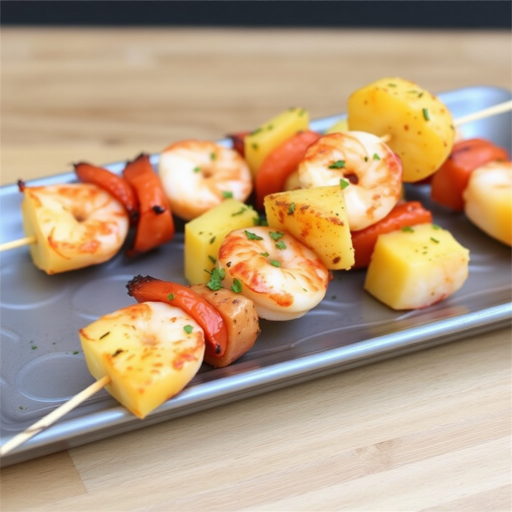 Spicy Shrimp and Pineapple Skewers