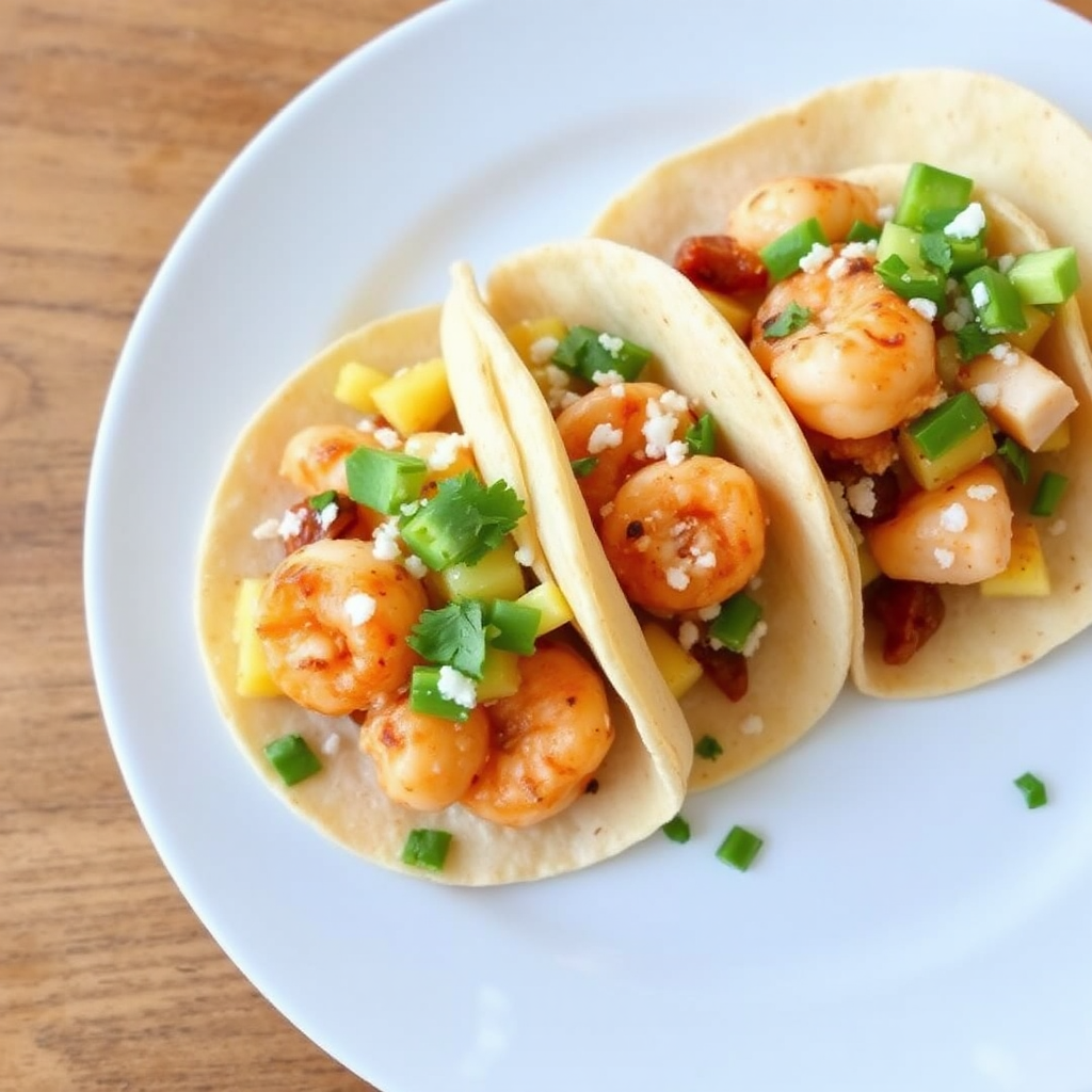 Spicy Shrimp and Pineapple Tacos