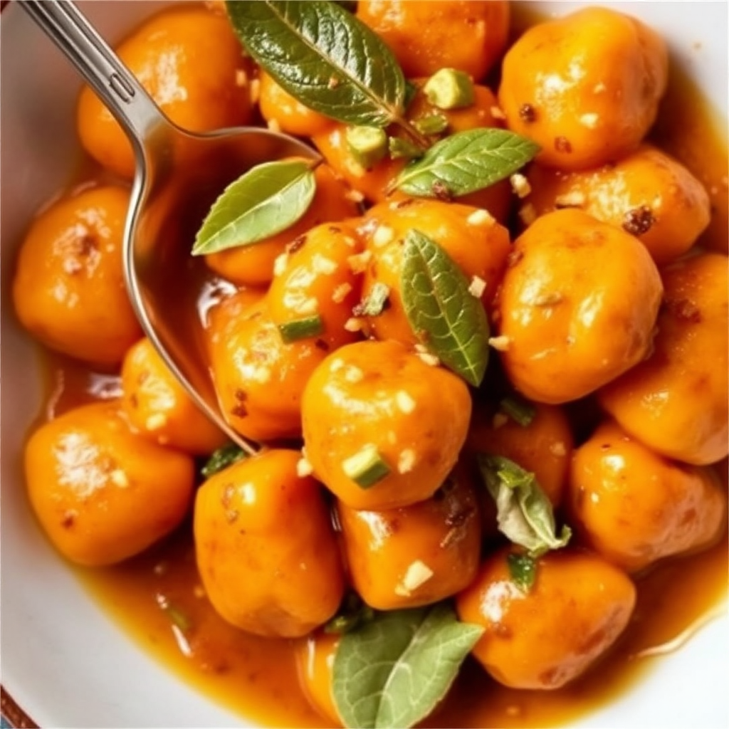 Spicy Sweet Potato Gnocchi with Brown Butter Sage Sauce