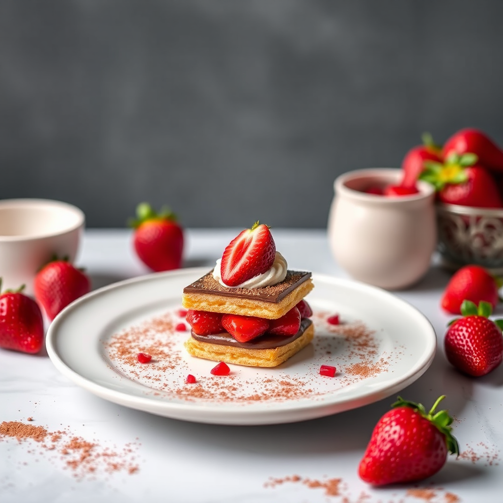 Strawberry Chocolate Mousse Napoleon