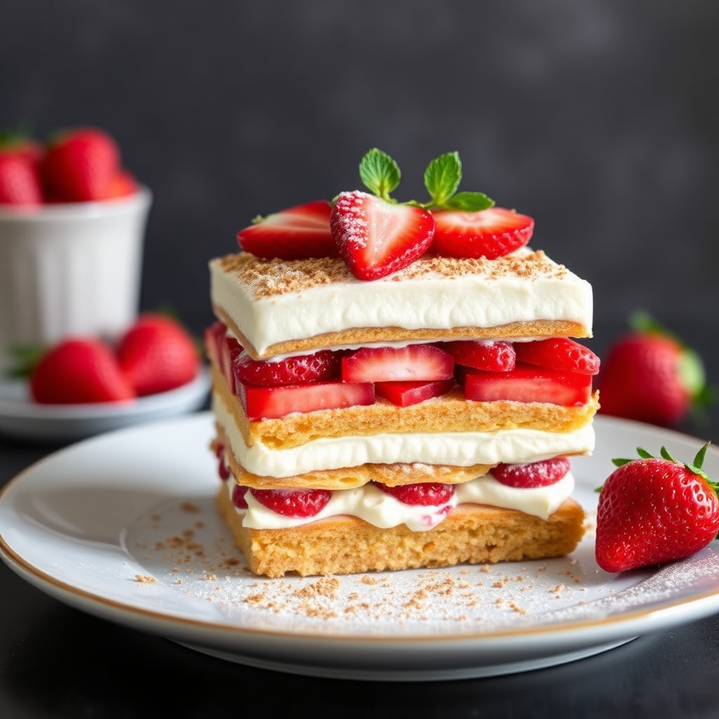 Strawberry Mille-Feuille Tiramisu