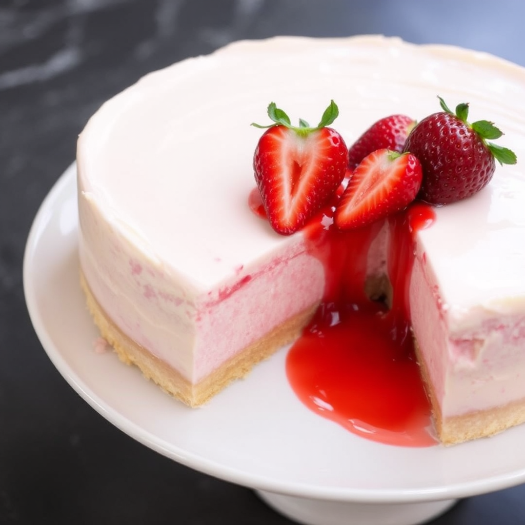 Strawberry Panna Cotta Cake