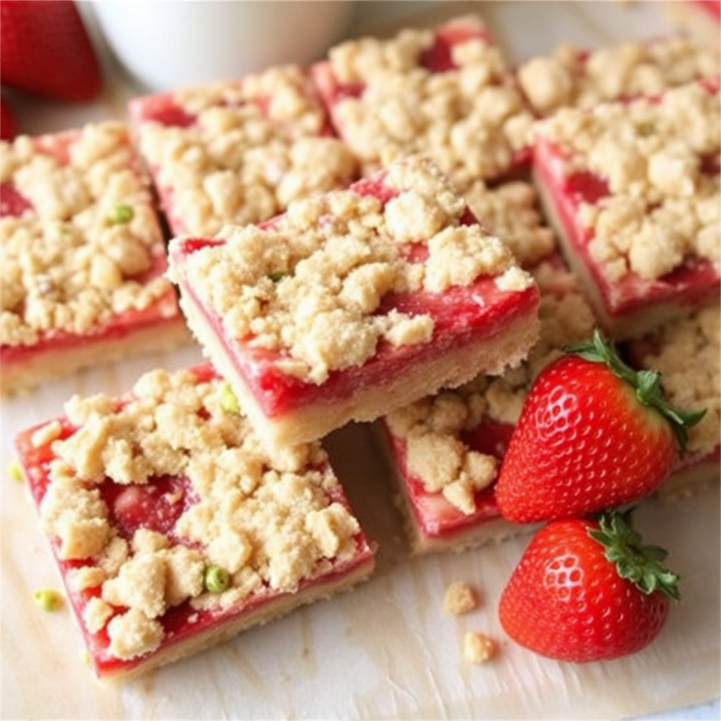 Strawberry Pistachio Crumble Bars